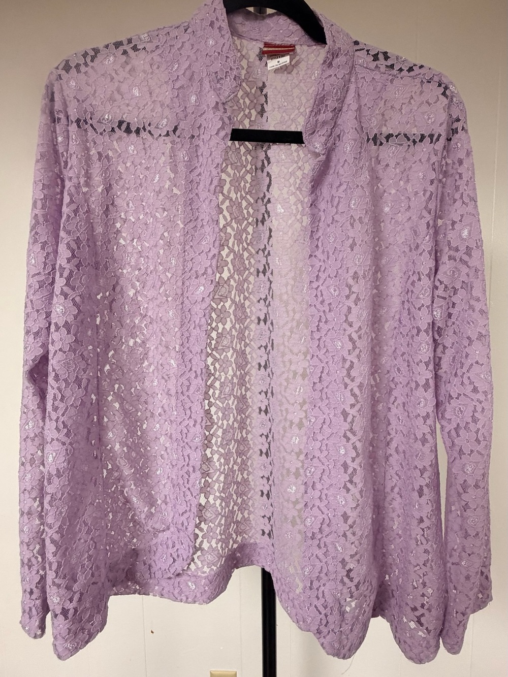 Lightweight Lavender Lace Open-Front Blouse - Unbranded